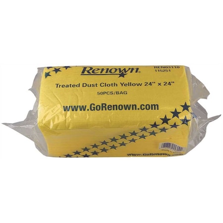 Renown DUST CLOTH TREATED 24X24 IN. YELLOW, 50PK REN03110